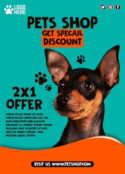 Bold sale flyer with animal photo cutout