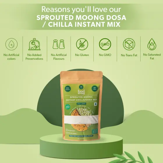 Sprouted Moong Instant Mix - Benefit Icons