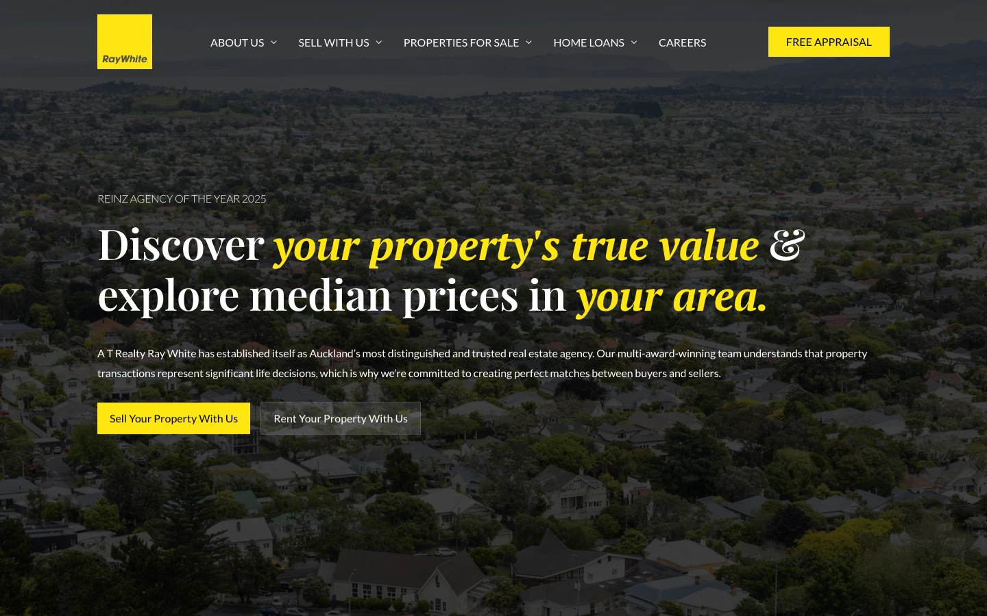 A redesign that moved A T Realty Ray White from page three to page one case study