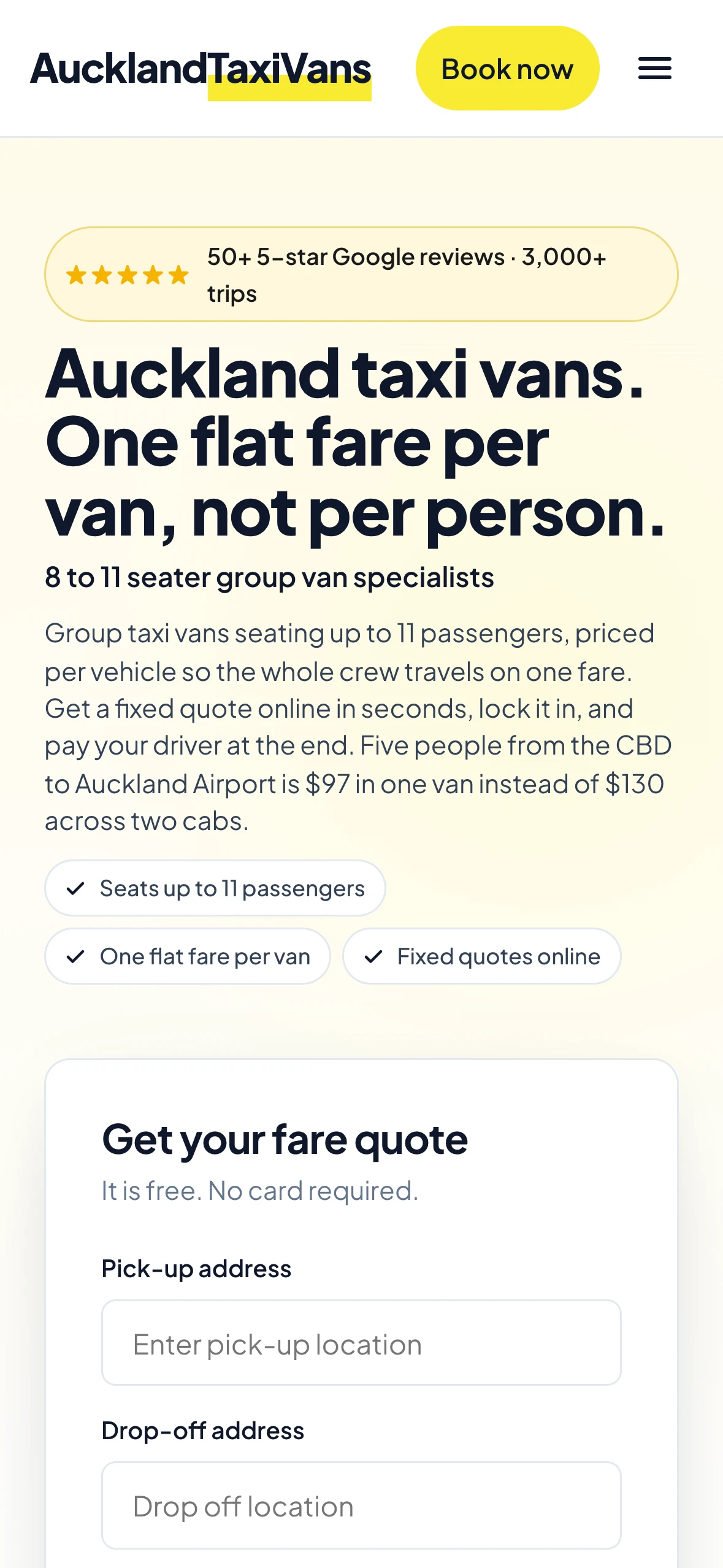 A four-brand booking network on one platform for Auckland Taxi Vans mobile screenshot 2