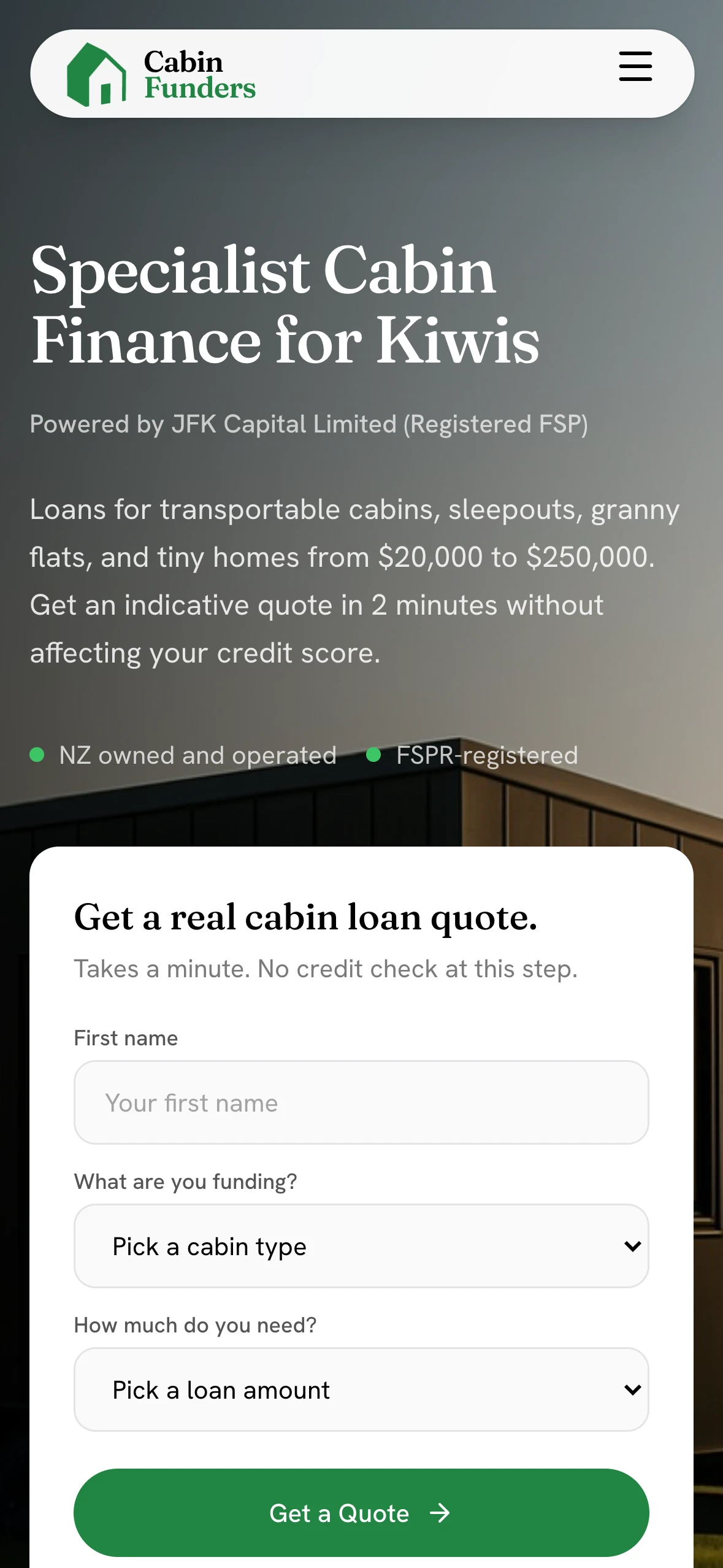 Cabin Funders mobile screenshot 2