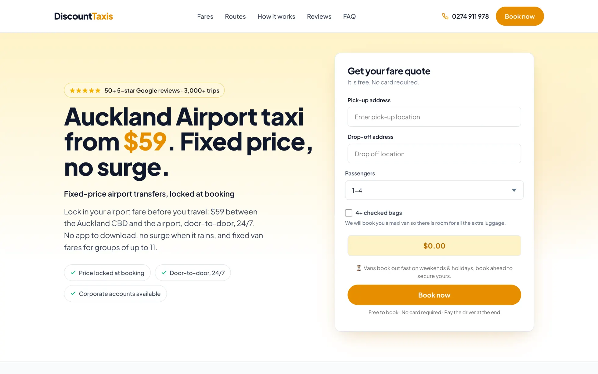 Top three for Auckland airport taxi searches for Discount Taxis case study