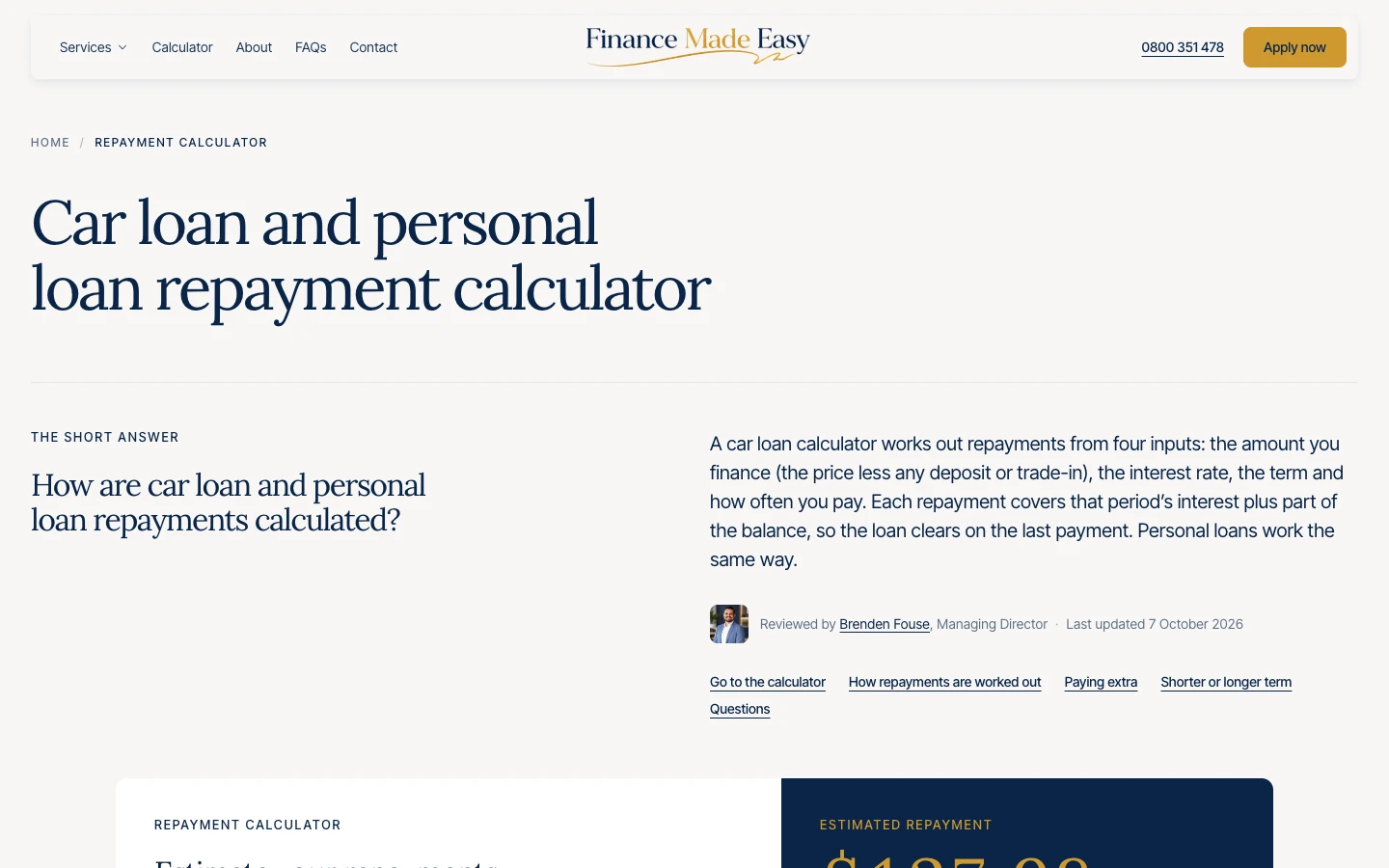 Finance Made Easy: vehicle and personal loans, applied for online website screenshot 3