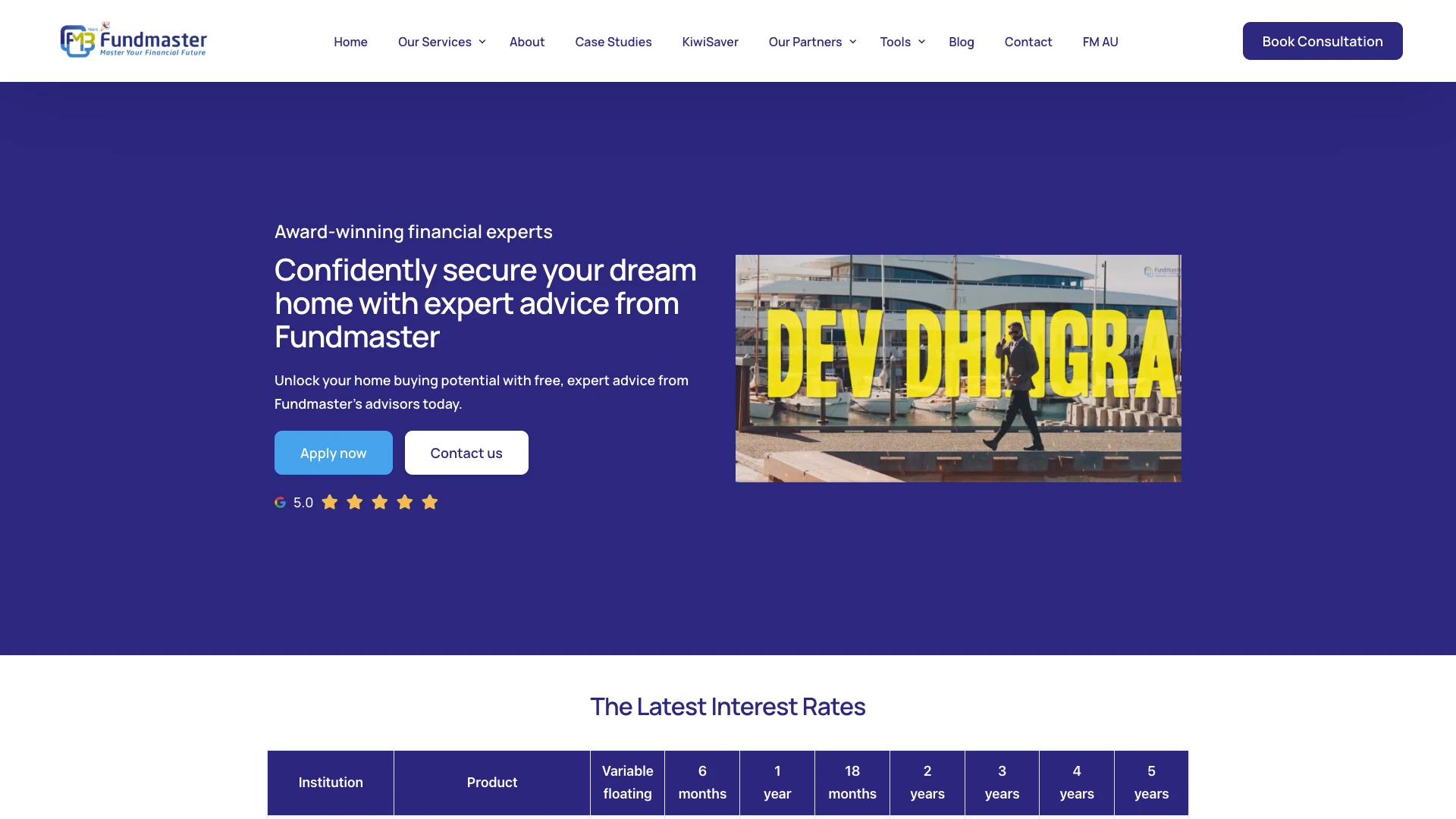 Fundmaster website screenshot