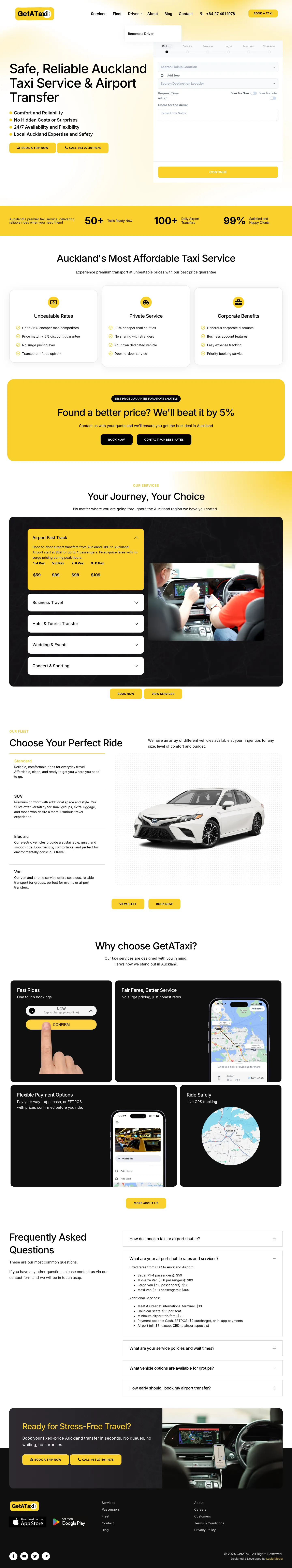 GetATaxi full website
