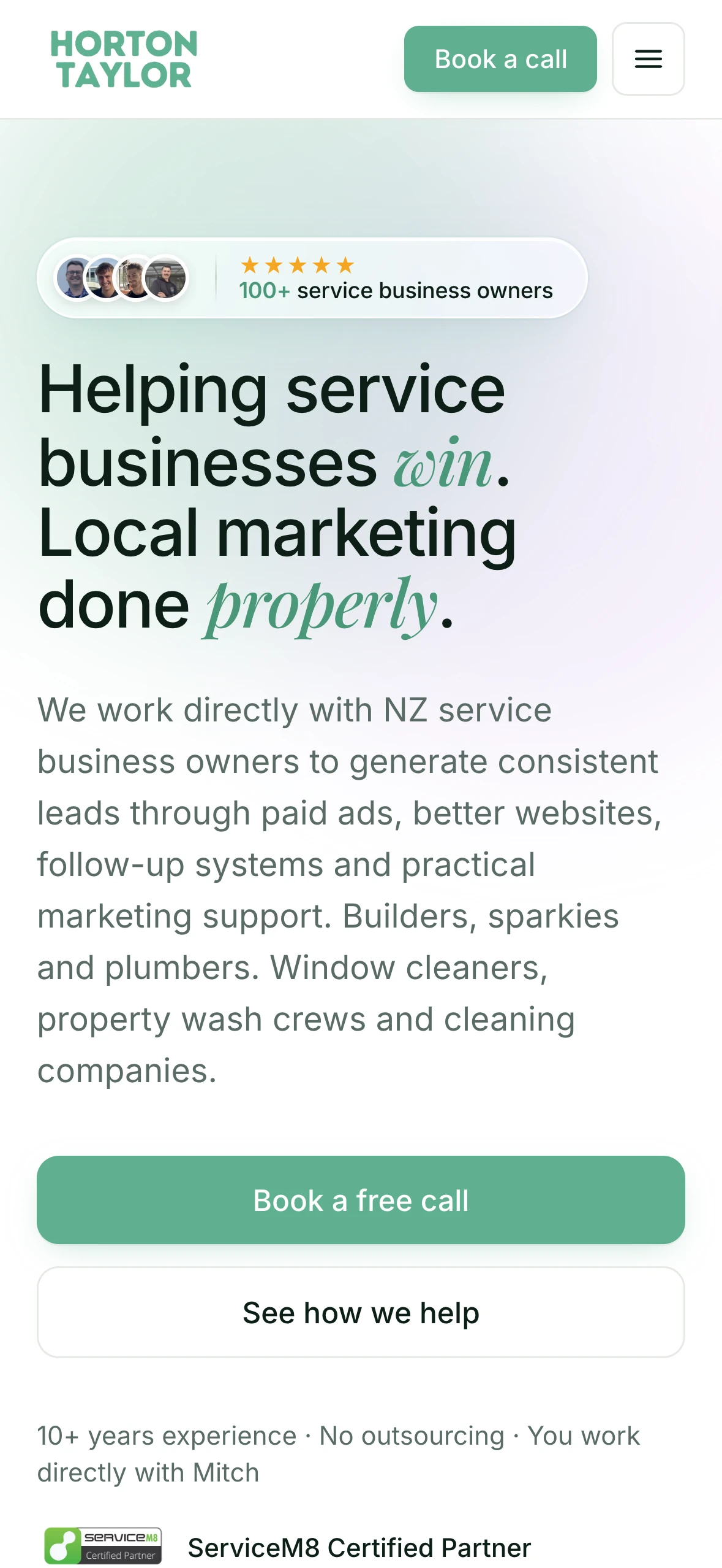 A scalable website for Horton Taylor mobile screenshot 2