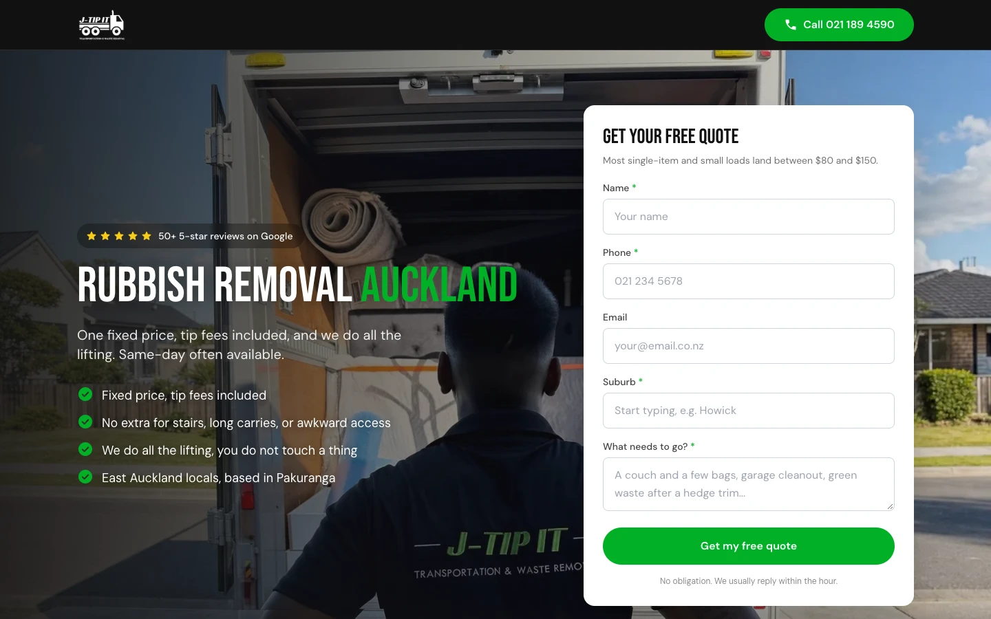 J Tip It: 149 quote requests in one month case study