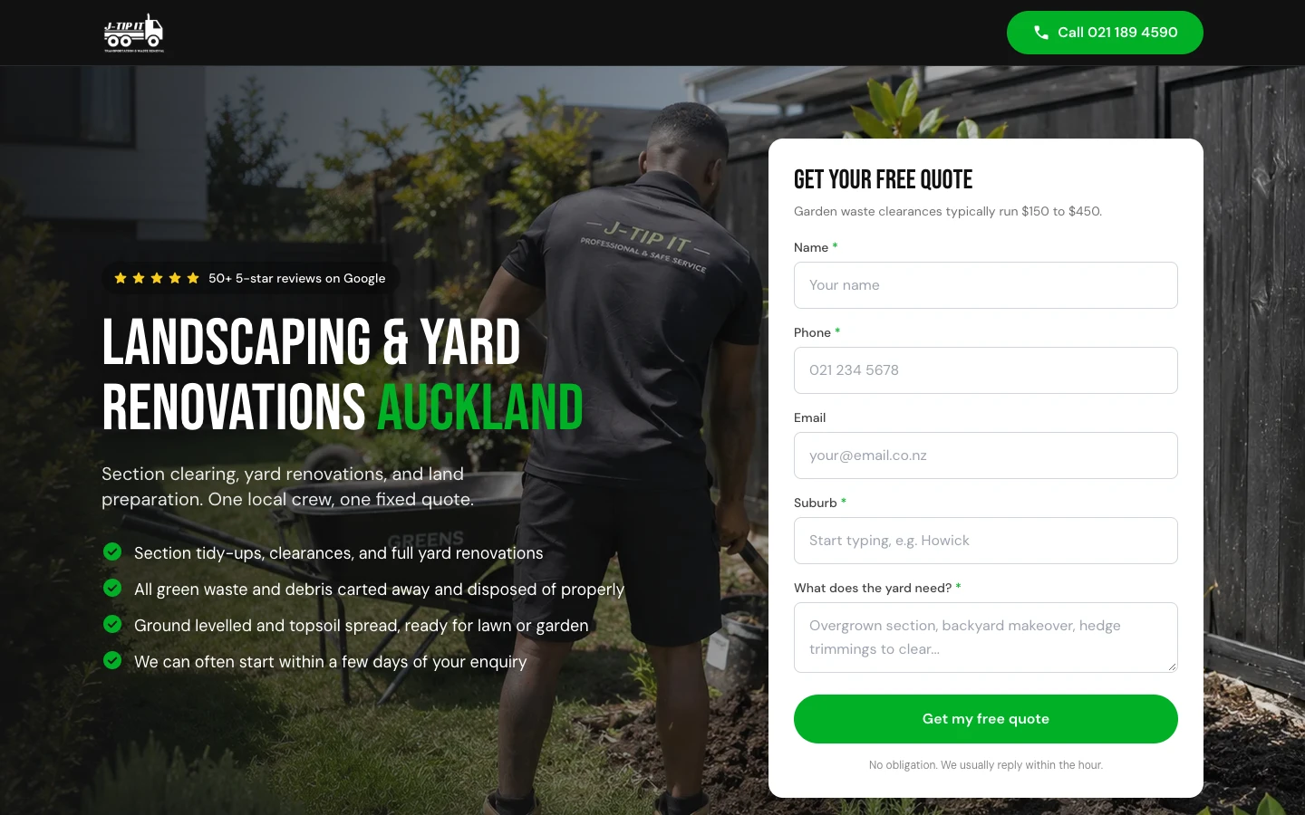 J Tip It: 149 quote requests in one month website screenshot 3