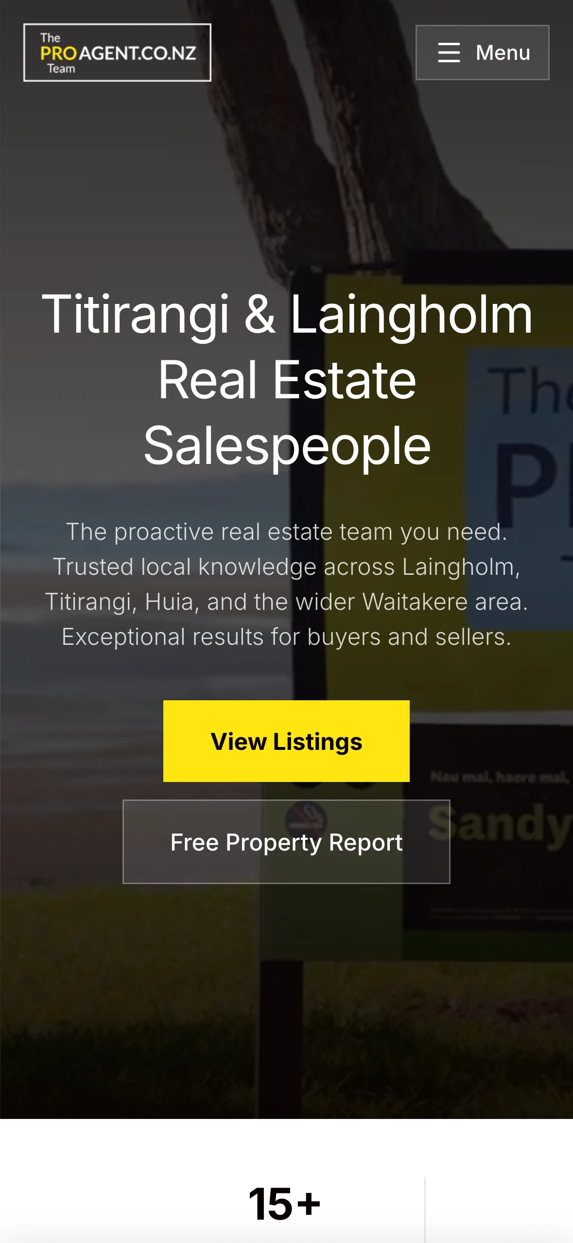 A live listings website and appraisal funnel for the ProAgent Team mobile screenshot 2
