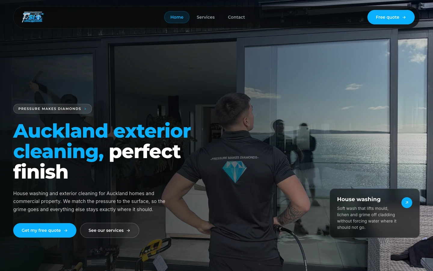 PSI: a director-led exterior cleaning website for Auckland case study