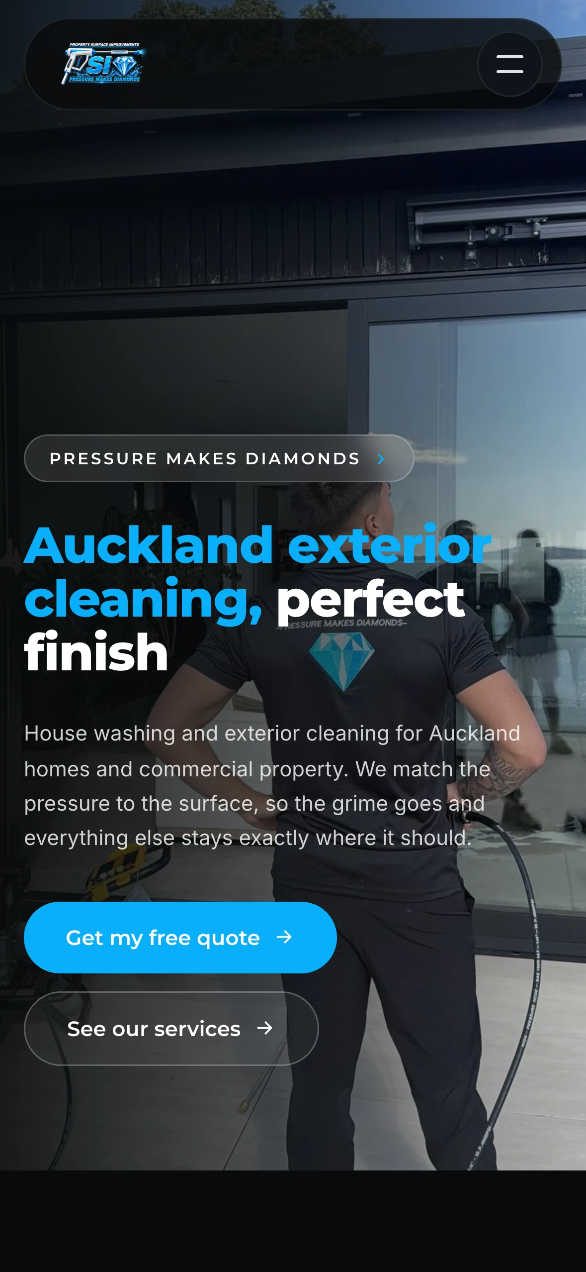 PSI: a director-led exterior cleaning website for Auckland mobile screenshot 2