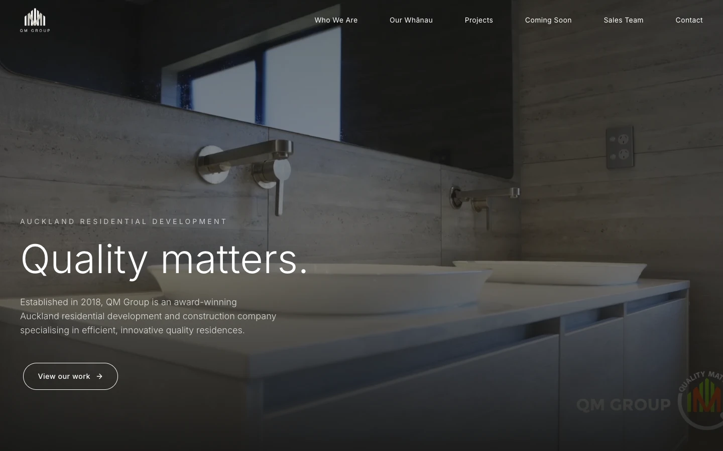 QM Group: an award-winning builder's new brand site, live in 12 days case study