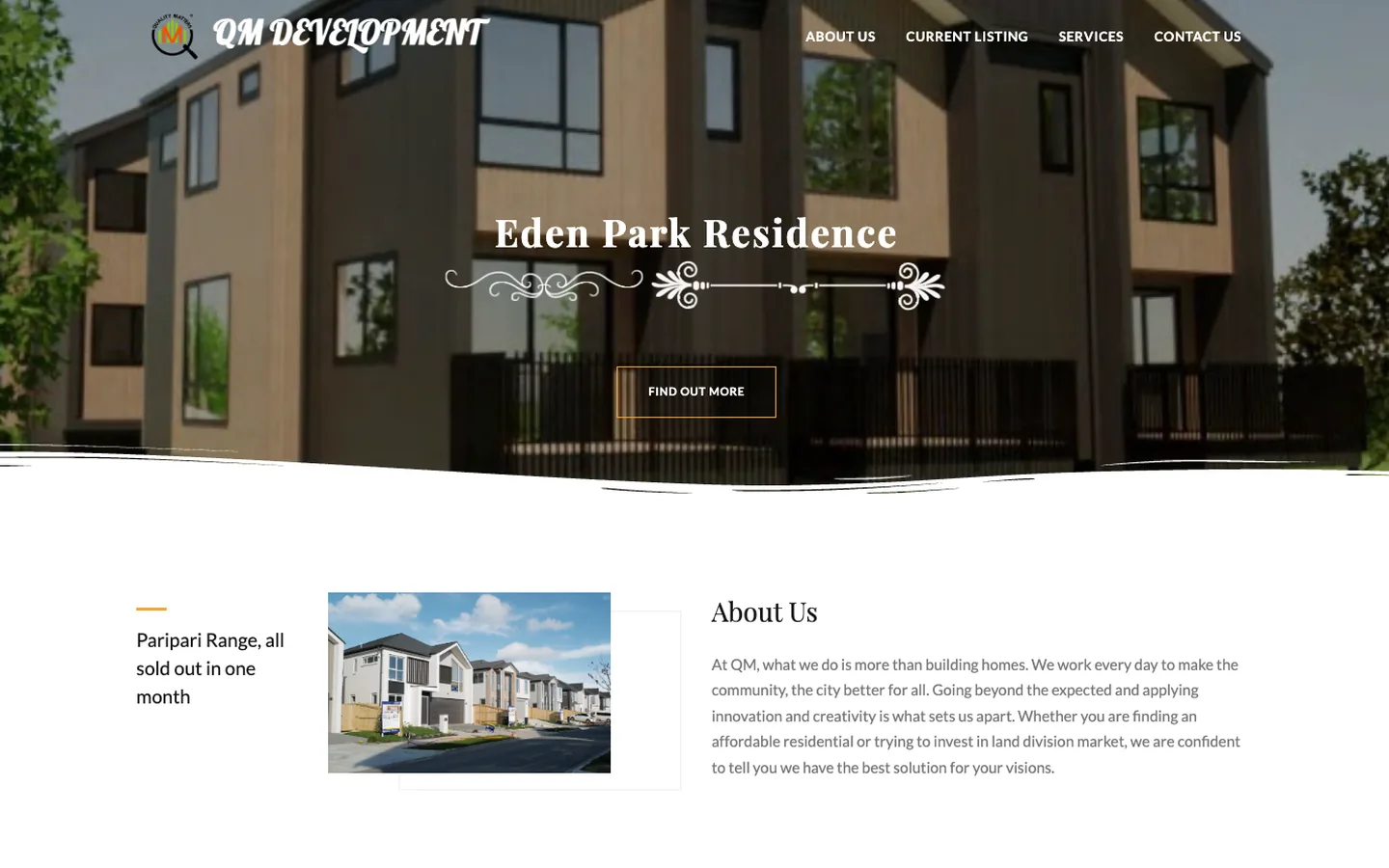 QM Group: an award-winning builder's new brand site, live in 12 days, previous site