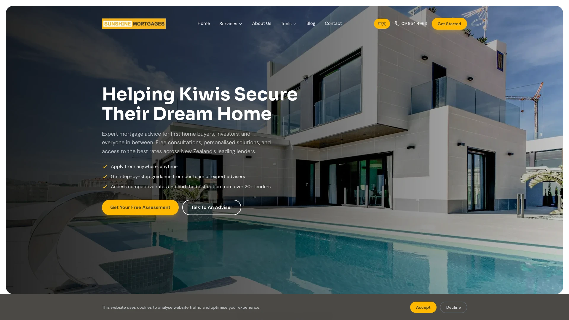 Sunshine Mortgages website screenshot
