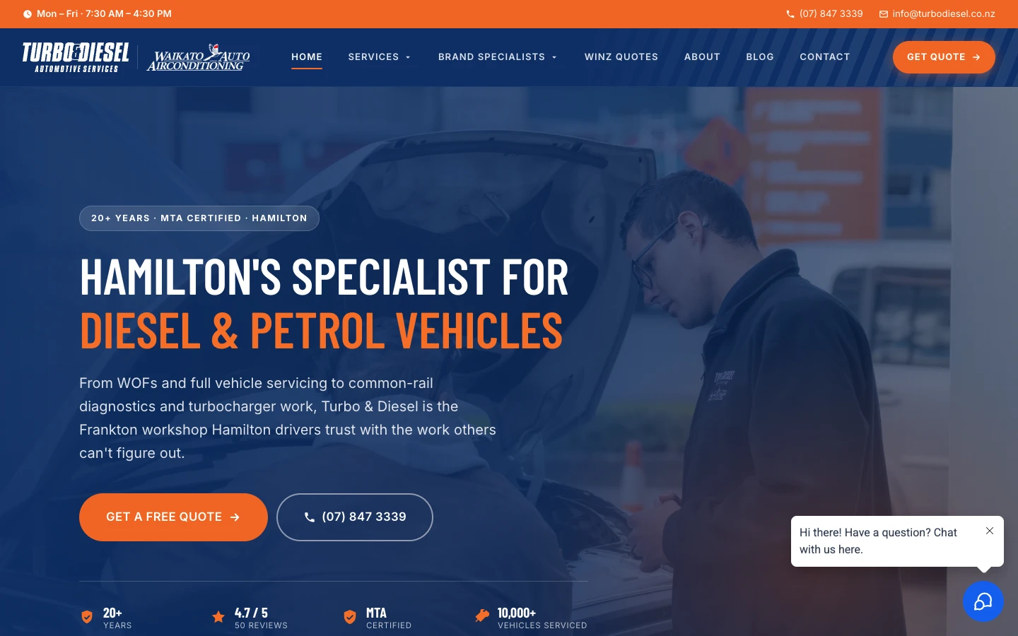 Turning fleet and diesel-specialist demand into bookings for Turbo & Diesel Automotive Services case study