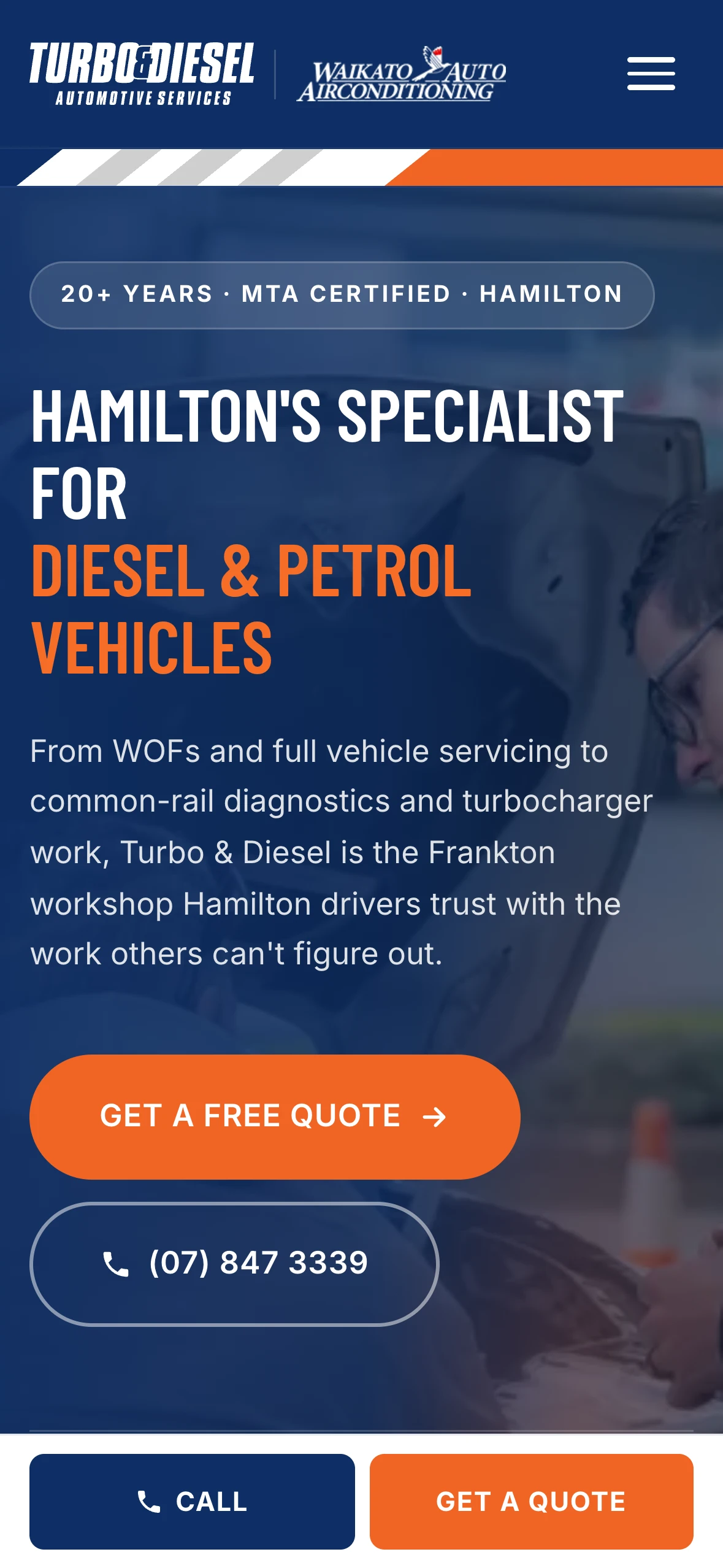 A specialist-services website rebuild for Turbo & Diesel Automotive Services mobile screenshot 2