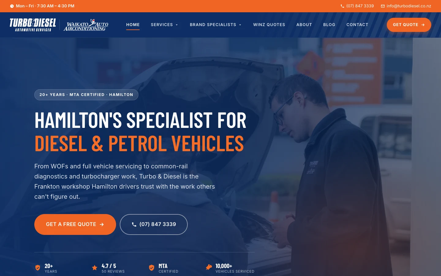 Turbo & Diesel: a page for every specialist job